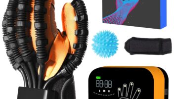 MZU Upgraded Rehabilitation Robotic Gloves for Hempiplegia Stroke Paralysis Arthriti Patient Physical Reabilitech, Finger and Hand Function Workout Recovery Device.