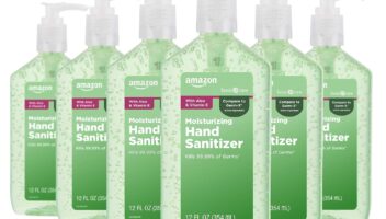 Amazon Basic Care - Aloe Vera Hand Sanitizer 62%, 12 fl oz (Pack of 6)