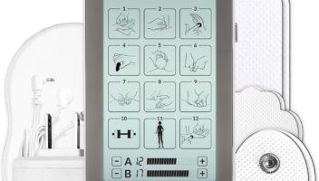 TENS Unit & EMS Muscle Stimulator for Pain Relief Therapy, Sciatica, Neck & Back Pain, Portable Stim Machine for Muscle Recovery. Tens Machine | 12 Modes and 20 Intensity Levels, FSA & HSA Product