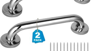 2 Pack 12 Inch Grab Bars for Bathtubs and Showers, Handicap Grab Bars, Shower Handle, Anti Slip Shower Handles for Elderly, Safety Shower Grab Bar, Stainless Steel