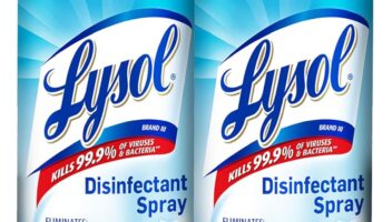 Lysol Disinfectant Spray, Sanitizing and Antibacterial Spray, For Disinfecting and Deodorizing, Crisp Linen, 19 Fl. Oz (Pack of 2)