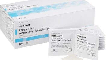 McKesson Obstetrical Antiseptic Towelettes Wipes, Sterile, Individual Packet, Clean Scent, 100 Count, 1 Pack