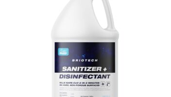 BRIOTECH Sanitizer Disinfectant Hypochlorous Spray, Kills 99.99% of Viruses & Bacteria, Eliminate Odor, Gentle for Nurseries & Play Rooms, Rinse Free Food Contact Surface Sanitizer, 1 Gal Refill