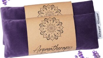 Hihealer Lavender Eye Pillow, Weighted Mask for Sleep, Yoga, Meditation, Aromatherapy Moist Heat Mask Relaxation Gifts for Women and Moms (Purple)