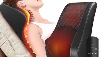 Boriwat Back Massager with Heat, Massagers for Neck and Back, 3D Kneading Massage Pillow for Back, Neck, Shoulder, Leg Pain Relief, Gifts for Men Women Mom Dad, Stress Relax at Home Office and Car