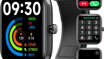 Top Smartwatch: Touch Screen, Health Monitor & 14-Day Battery for iPhone & Android