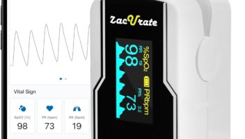 2024 Zacurate 500E-B Wireless Bluetooth Fingertip Blood Pulse Oximeter Monitor with FREE App, SpO2, Heart Rate, Plethysmograph, and Perfusion Index Finger Oxygen Sensor Meter