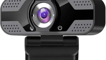 1080P FHD Webcam with Privacy Cover, Microphone, Web Computer Camera, Plug and Play,for Zoom/Skype/Teams, Conferencing and Video Calling JW-05B (1080P)