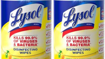 Lysol Disinfectant Wipes Multi-Surface Antibacterial Cleaning Wipes For Disinfecting and Cleaning Lemon and Lime Blossom 80 Count (Pack of 2)