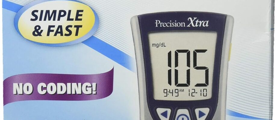 DSS Precision Xtra Blood Glucose Meter Kit, Results in 5 seconds, Strips Not Included (1 Kit)