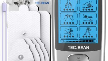 24 Modes Tens Unit Muscle Stimulator, Rechargeable Tens Machine with 8 Electrode Pads (American Gel), Electric Pulse Massager for Pain Relief Therapy