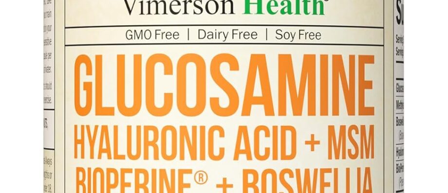 Glucosamine Sulfate with Hyaluronic Acid, Bioperine, MSM & Boswellia. 5-in-One Joint Support Supplement. Antioxidant & Inflammatory Support - Joint Health, Flexibility and Comfort. 60 Capsules