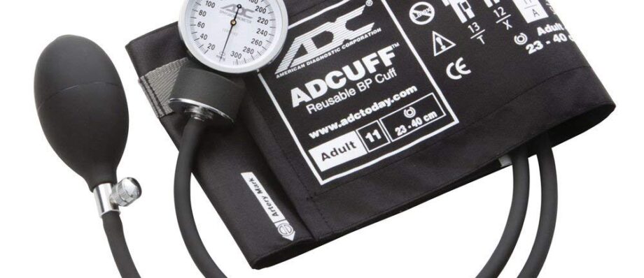 ADC 760-11ABK Prosphyg Model 760 Pocket Aneroid Sphygmomanometer with Adcuff Nylon Blood Pressure Cuff, Adult, Black