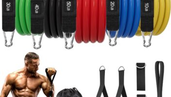 WHATAFIT Resistance Bands, Exercise Bands，Resistance Bands for Working Out, Work Out Bands with Handles for Men and Women Fitness, Strength Training Home Gym Equipment