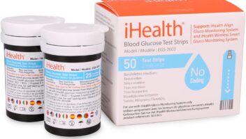 iHealth Blood Glucose Test Strips (50 Count), No Coding Blood Sugar Test, Eligible for FSA Reimbursement, Precision Sugar Measurement for Diabetics, Strips Work Only in iHealth Glucose Meters