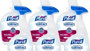 PURELL Foodservice Surface Sanitizer Spray, Fragrance Free, 32 fl oz Capped Bottle with Spray Trigger in Pack (Pack of 6) - 3341-06