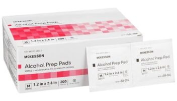 McKesson Alcohol Prep Pads, Sterile, Individual Packet, Medium, 200 Count, 1 Pack