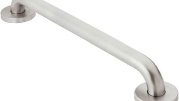 Moen Bathroom Safety 24-Inch Shower Grab Bar with a Slip-Resistant Peened Texture and Concealed Screws for Handicapped or Elderly, R8724P