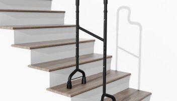 Stair Climbing Assist Cane for Both Walk Up and Down Stairs, Elderly Stair Lift Assist Devices with Adjustable Height fits Most Standard Steps, Step Helper for Those with Sore HIPS and Knees