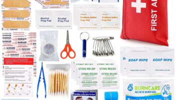 First Aid Kit for Home Car Travel 107 Piece Mini Emergency Kits for Hiking Camping Small Trauma Kit for Boat Vehicle Lightweight Compact Pocket Aid Kit for Sports Outdoor Survival