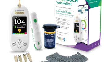 OneTouch Blood Sugar Test Kit | Includes OneTouch Verio Reflect Blood Glucose Meter, 1 Lancing Device, 30 Lancets, & 30 Test Strips, | Diabetes Testing Kit for Blood Glucose Monitoring