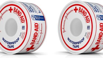 Band-Aid Brand of First Aid Products 100% Waterproof Self-Adhesive Medical Tape Roll to Secure Bandages, Durable First Aid Wound Care Bandaging Tape, 1 Inch by 10 Yards (Pack of 2)