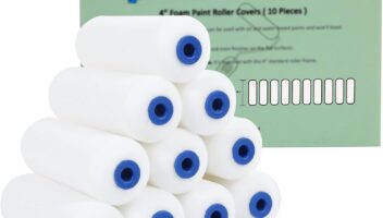 Mister Rui Foam Paint Roller, 4 Inch Paint Roller 10 Pack, Small Paint Roller, Foam Paint Roller 4 Inch, Small Foam Paint Roller High Density, 4 Inch Foam Rollers for Painting Walls, Cabinets