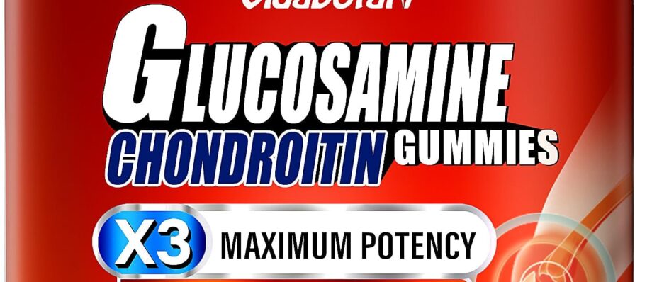 Sugar Free Glucosamine Chondroitin Gummgies, Extra Strength 1500mg with MSM &Turmeric for Joint Support & Flexibility, Orange Flavor, Gluten-Free Gummies (90 Count)