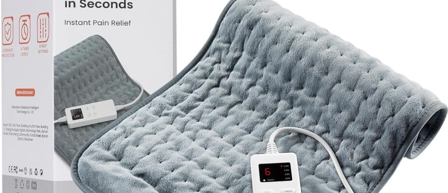 Heating Pad for Back Pain Relief & Cramps, KOT Heating Pads with Auto Shut Off Large, 6 Heat Settings Electric Heated Pad, Gifts for Women, Gifts for Men, 12" x 24"