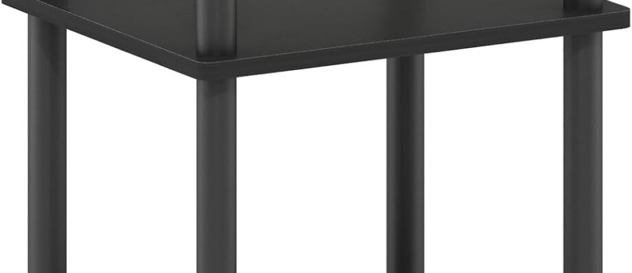 Furinno Just 3-Tier Turn-N-Tube End Table / Side Table / Night Stand / Bedside Table with Plastic Poles, 1-Pack, Americano/Black