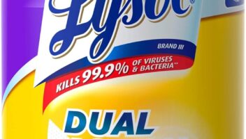 Lysol Dual Action Disinfectant Wipes, Multi-Surface Antibacterial Scrubbing Wipes, For Disinfecting and Cleaning, Citrus Scent, 75ct