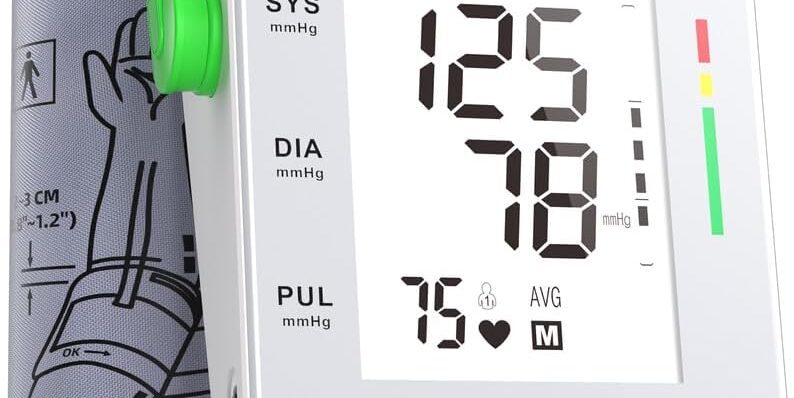 Automatic Blood Pressure Monitor: X8 Digital Blood Pressure machine upper arm for home use with Adjustable BP cuff(8.7-16.5") - Large Backlit Display (White)