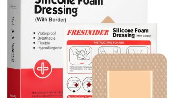 Silicone Foam Dressing with Adhesive Border – Wound Dressing Bandage – Silicone Foam Pad – Pack of 10 – 3 x 3 Inches Large Waterproof Bandages – Self Adhesive Wound Care and Dressings