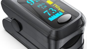 Pulse Oximeter, OLED Display Oxygen Monitor Fingertip, Fast Spo2 Reading Blood Oxygen Saturation Monitor, Pulse Ox with Heart Rate, NOT INCLUDE BATTERIES