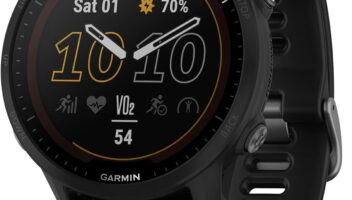 Garmin Forerunner® 955 Solar, GPS Running Smartwatch with Solar Charging Capabilities, Tailored to Triathletes, Long-Lasting Battery, Black - 010-02638-00