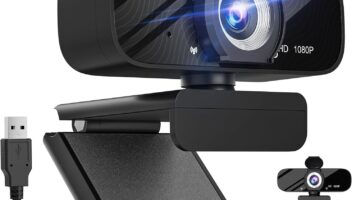 Full HD 1080P Video Webcam and Wide Angle Camera with Built-in Microphone and Rotatable Tripod,for Laptop Computer or Desktop PC,Great for Live Streaming.Calls.Video Conferencing