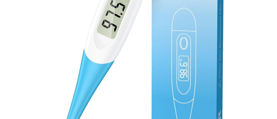 Thermometer for Adults with 8 Seconds Fast Accurate Reading, Baby Thermometer for Oral, Rectal or Under Arm Use, Digital Thermometer with Fever Alarm, Large LCD Display