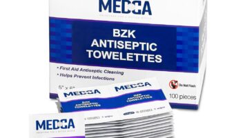 Hand Wipes – (Pack of 100) Benzalkonium Chloride Swabs Individual BZK Single-Use Packets by MEDca