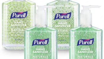 PURELL Advanced Hand Sanitizer Naturals with Plant Based Alcohol, Citrus Scent, 8 fl oz Pump Bottle (Pack of 4), 9626-06-ECDECO