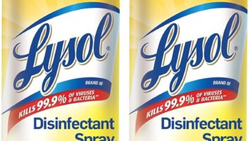 Lysol Disinfectant Spray, Sanitizing and Antibacterial Spray, For Disinfecting and Deodorizing, Lemon Breeze, 19 Fl Oz (Pack of 2), Packaging May Vary