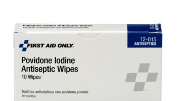 First Aid Only 12-015 Antiseptic Povidone PVP Iodine Wipe (Box of 10)