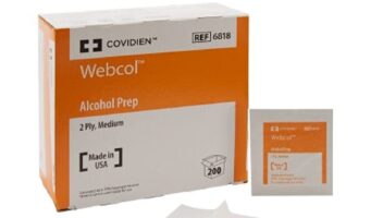 Covidien 6818 Webcol Alcohol Prep, Sterile, Medium, 2-Ply, Pack of 200