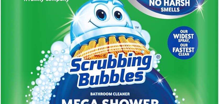 Scrubbing Bubbles Mega Shower Foamer Aerosol, Tough Foaming Bathroom, Tile, Bathtub and Disinfectant Shower Cleaner (1 Aerosol Spray), Rainshower Scent, 20 oz (Pack of 2)