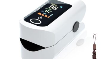 Fingertip Pulse Oximeter, Blood Oxygen Saturation Monitor (SpO2) with Pulse Rate Measurements and Pulse Bar Graph, Portable Digital Reading LED Display, Lanyard Included