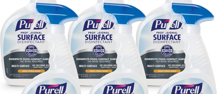 Purell Professional Surface Disinfectant Spray, Citrus Scent, 32 fl oz Capped Bottle with Spray Trigger in Pack (Pack of 6) - 3342-06