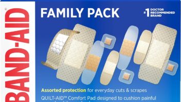 Band-Aid Brand Adhesive Bandages Family Variety Pack, Sheer & Clear Flexible Sterile Individually Wrapped Bandages for First Aid Wound Care for Minor Cuts & Scrapes, Assorted Sizes, 280 ct