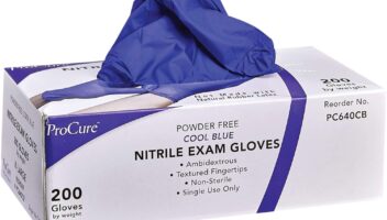 ProCure [200 Count] Disposable Nitrile Gloves - Latex Free, Powder Free Medical Exam Gloves