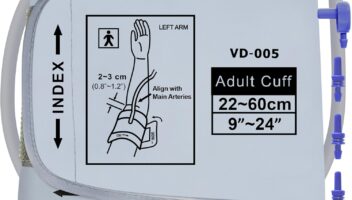 XXL Blood Pressure Cuff Compatible with Omron 9”-24” (22-60CM), Extra Large BP Replacement Cuff for Big Arms - Includes 6 Connectors