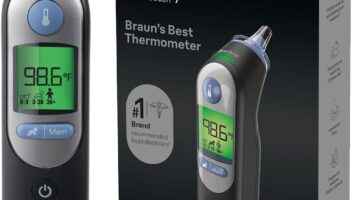 Braun ThermoScan 7 – Digital Ear Thermometer for Kids, Babies, Toddlers and Adults – Fast, Gentle, and Accurate Results in 2 Seconds - Black, IRT6520