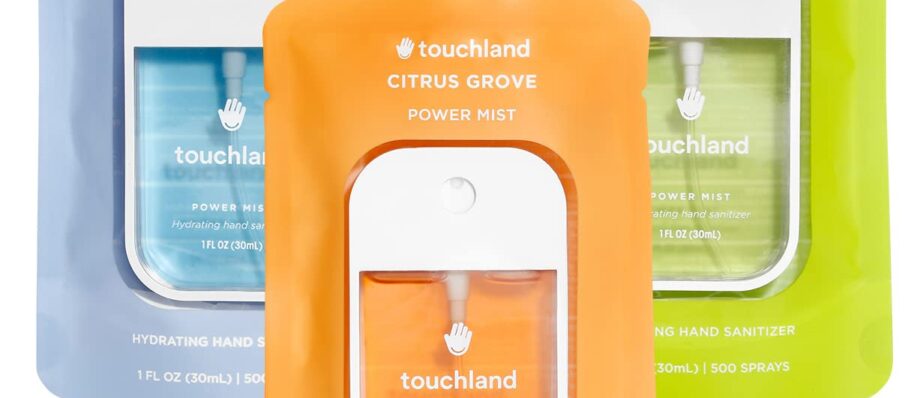 Touchland Power Mist Hydrating Hand Sanitizer Spray, FRESH 3-Pack (Mint, Citrus, Lemon Lime), 500-Sprays each, 1Fl Oz Travel Size (Set of 3)